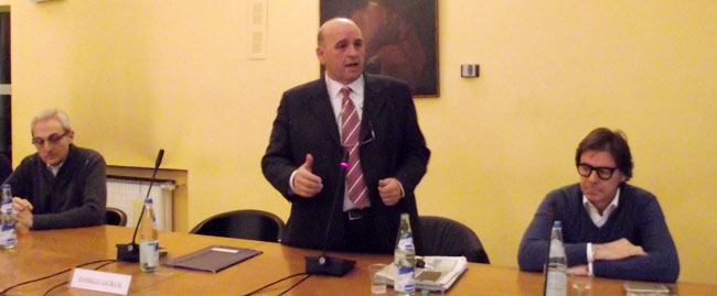 Simone Beretta tra Tino Arpini e Renato Ancorotti (foto © Cremaonline.it)
