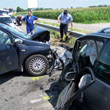 Tangenziale: frontale tra due auto, tre feriti