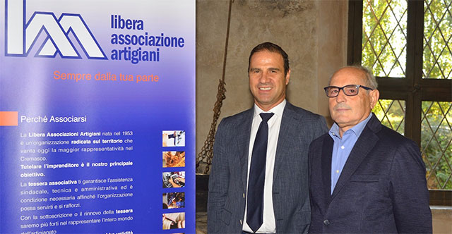 Renato Marangoni, direttore della Libera Artigiani e Angelo Valota, vice presidente Artfidi Lombardia (© Cremaonline.it)