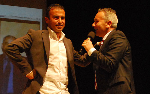 Ivan Quaranta con Stefano Bertolotti, speaker del Giro d'Italia